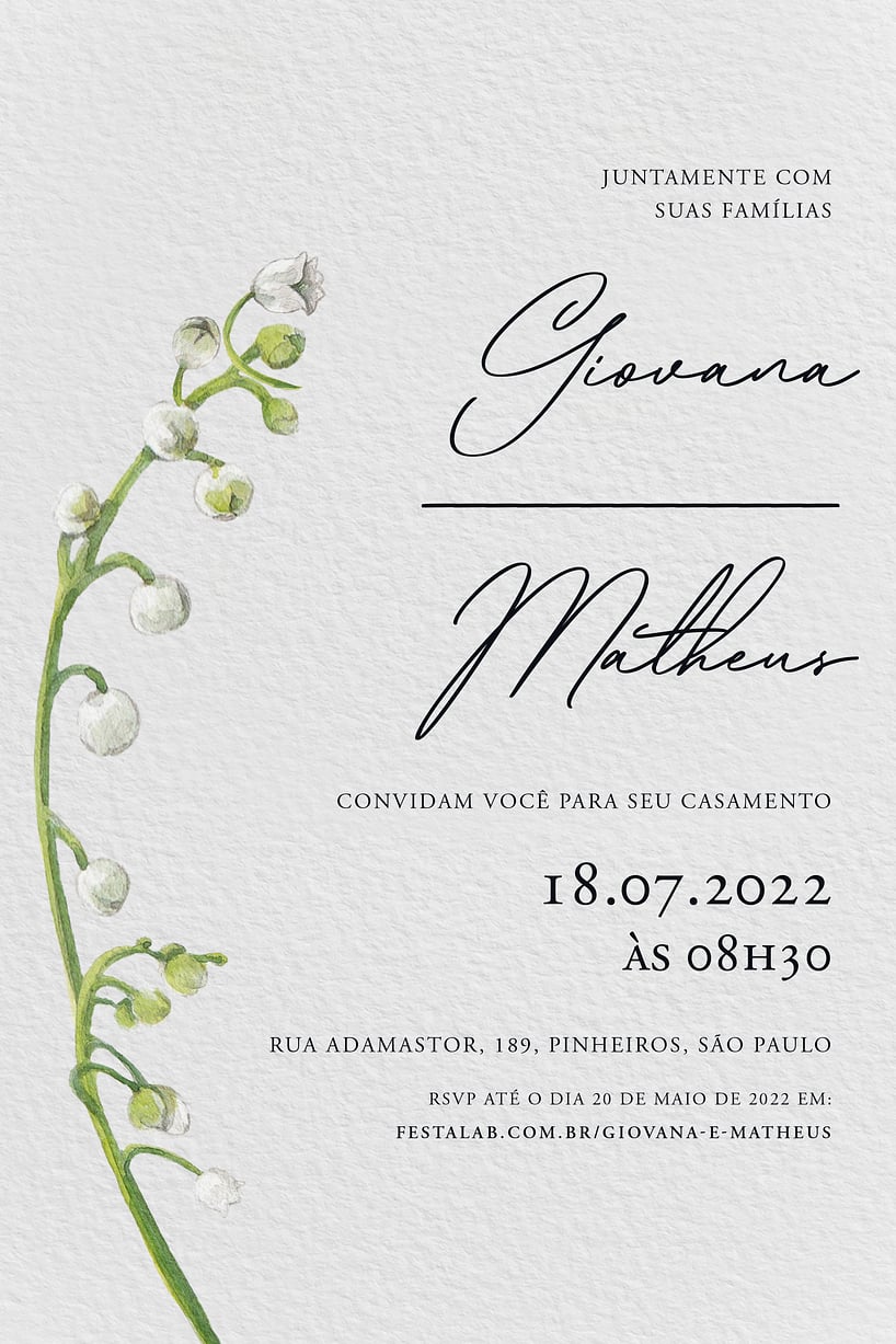 Fazer convite online convite digital Casamento Campestre