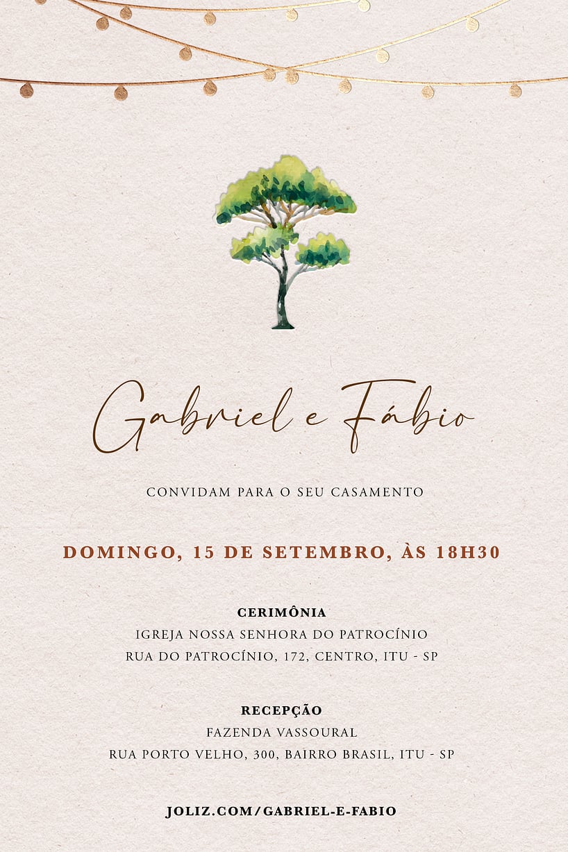 Convite Casamento na Fazenda grátis para editar