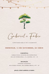 Convite Casamento na Fazenda grátis para editar