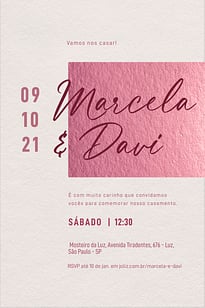 Convite Rose Metalico Minimalista grátis para editar