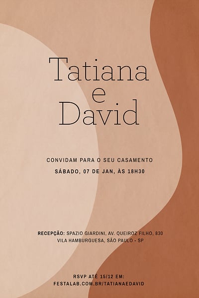 Modelo de Convite de Casamento - Rustico Marrom Convite Rústico Marrom grátis para editar