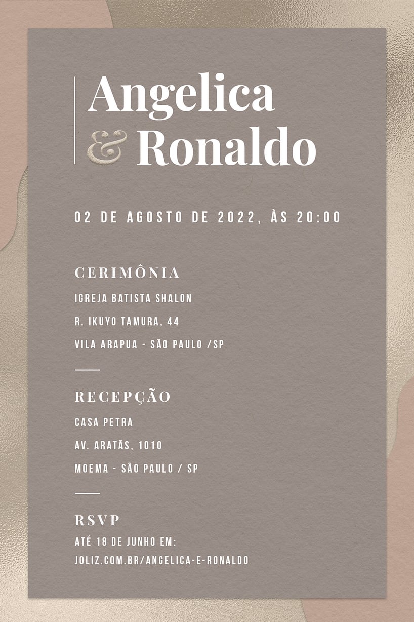 Convite Simples Prateado grátis para editar