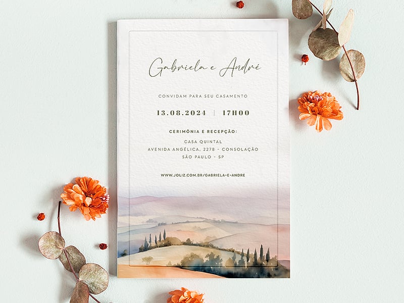Convite de Casamento - Colinas na Toscana