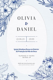 Convite Traços Azul grátis para editar