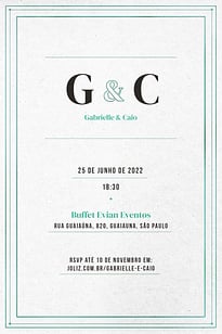 Convite Traços minimalistas verde grátis para editar