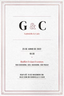 Convite Traços minimalistas vermelho grátis para editar