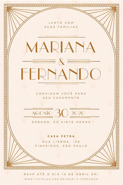 Modelo de Convite de Casamento - Vintage creme Convite Vintage creme grátis para editar