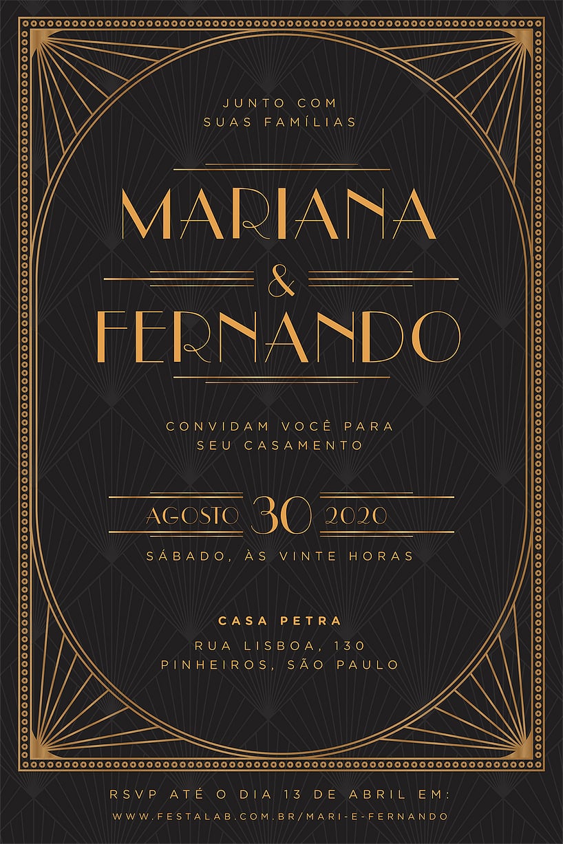 Convite Vintage Escuro grátis para editar