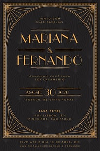 Convite Vintage Escuro grátis para editar