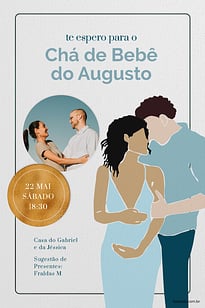 Convite Amor de Pais azul grátis para editar