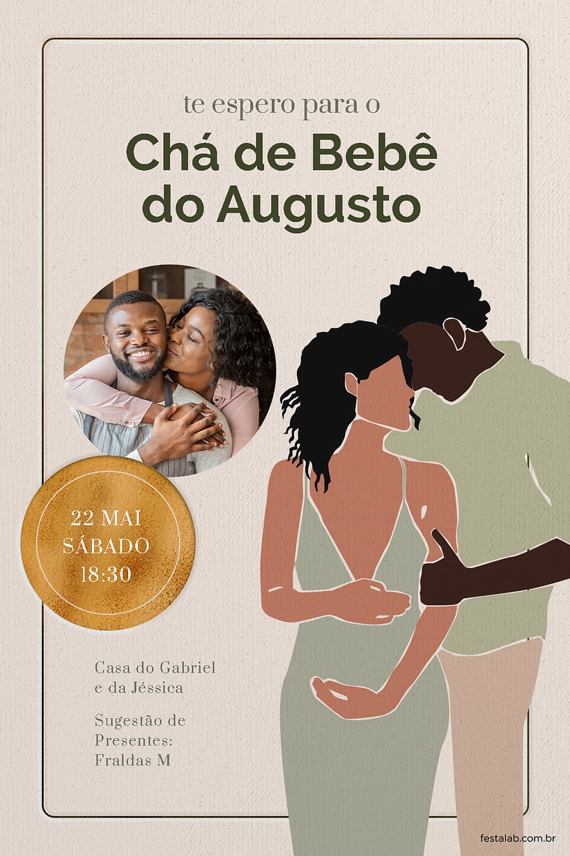 Convite Amor de Pais verde grátis para editar