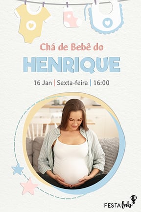 Modelo de Convite de Cha de bebe - Boas-vindas Convite de Cha de bebe - Boas-vindas
