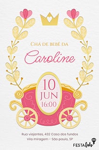 Convite Carrossel da Realeza grátis para editar