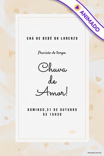 Modelo de Convite de Cha de bebe - Chuva de Amor Aquarela Amarelo Convite Chuva de Amor Aquarela Amarelo grátis para editar