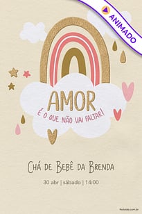 Convite Chuva de Amor Céu Amarelo grátis para editar