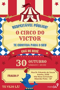 Convite Uma Festa no Circo grátis para editar