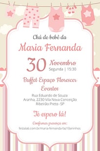 Convite Enxoval Menina grátis para editar