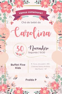 Convite Jardim Encantado grátis para editar