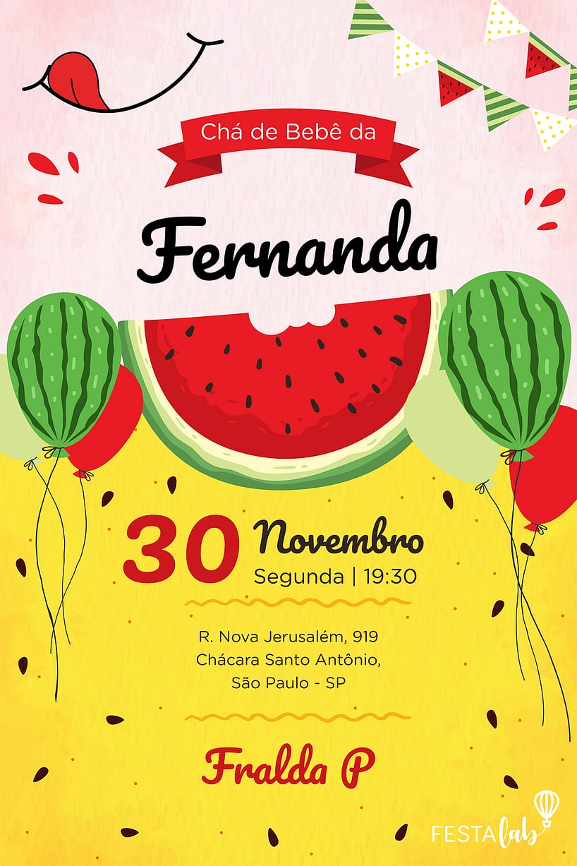 Convite Magali grátis para editar