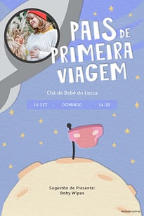 Convite Pais de Primeira Viagem grátis para editar
