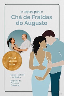 Convite Amor de Pais azul grátis para editar