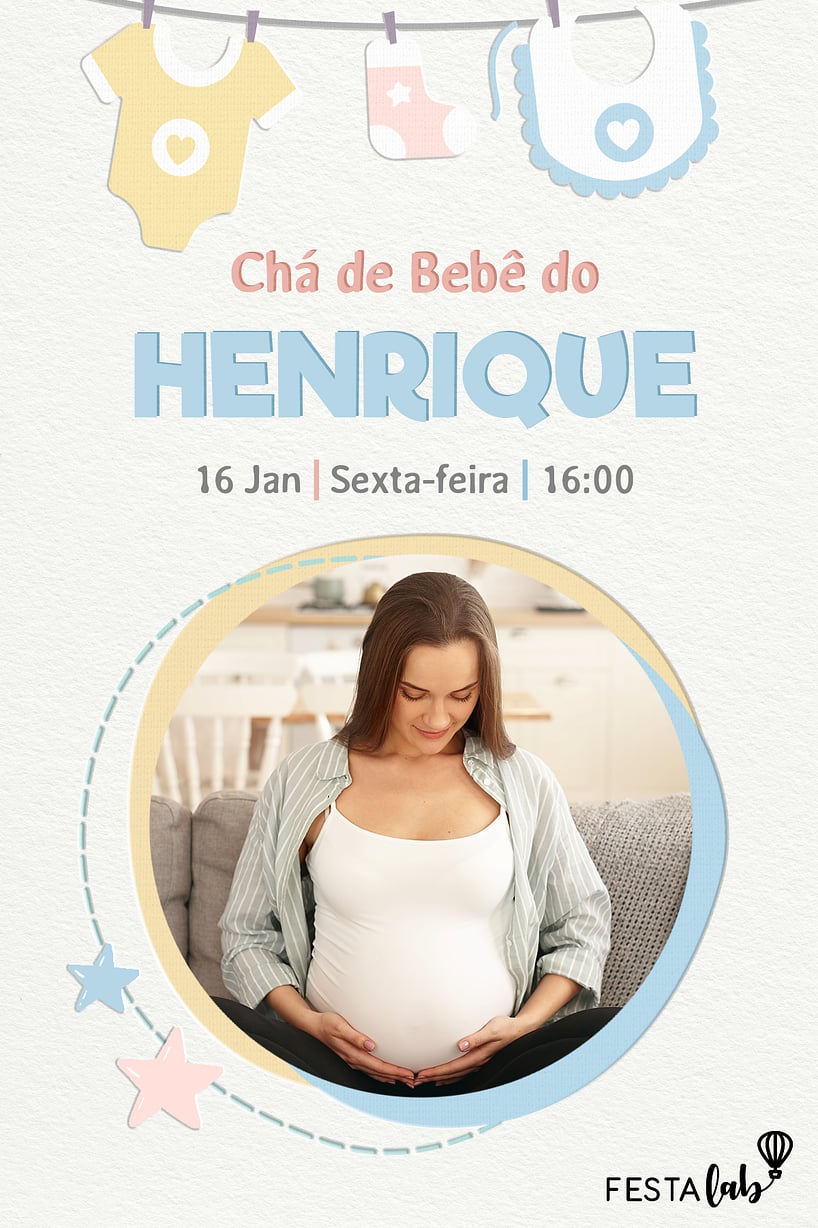 Convite de Cha de fraldas - Boas vindas