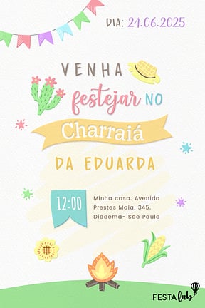 Modelo de Convite de Cha de fraldas - Cha de Arraia Convite de Cha de fraldas - Cha de Arraia