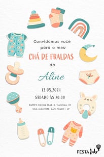 Convite Enxoval do amor grátis para editar