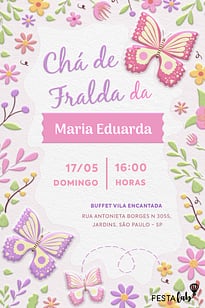 Convite Jardim das flores grátis para editar