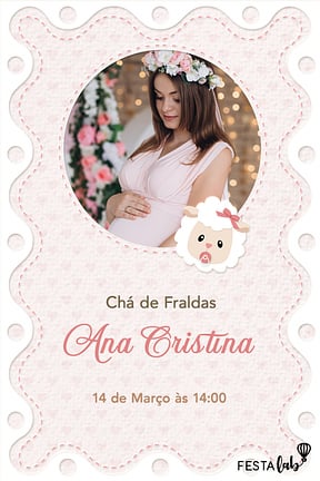 Convite de Cha de fraldas - Ovelhinha
