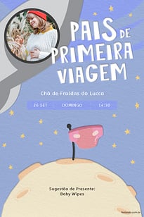 Convite Pais de Primeira Viagem grátis para editar