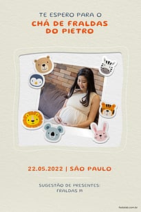 Convite Safari Baby grátis para editar