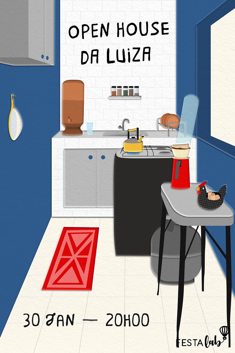 Convite de Cha de panela - Casa Brasil Azul