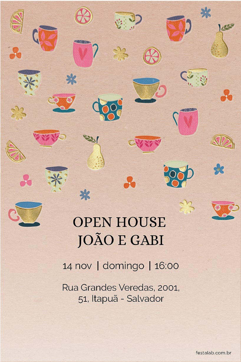 Criar convite de chá de panela - Panelas Rosa| FestaLab 