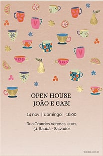 Modelo de Convite de Cha de panela - Panelas Rosa Convite Panelas Rosa grátis para editar