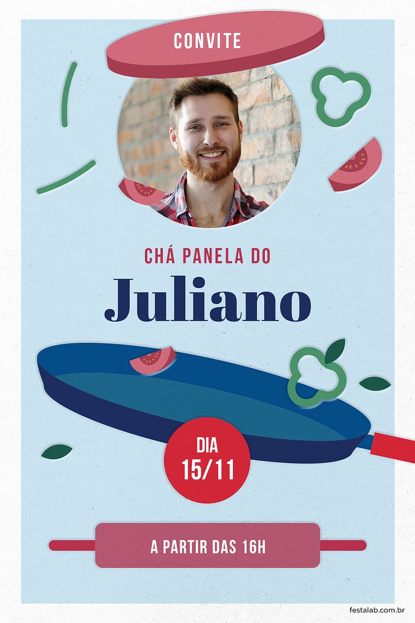 Convite Chefe Azul grátis para editar