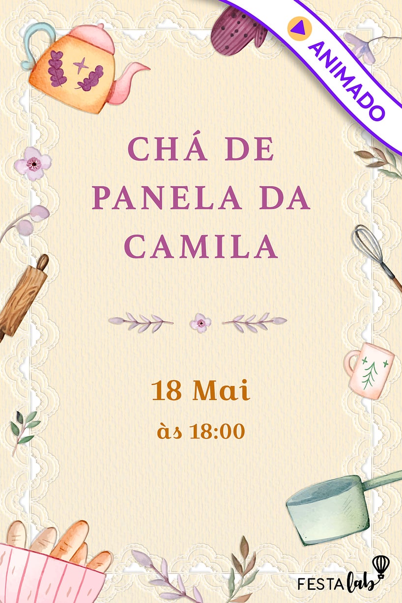 Convite de Cha de panela - Montando Minha Cozinha