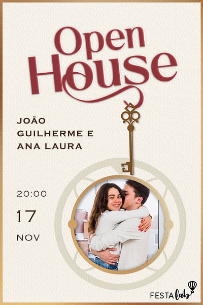 Criar convite de chá de panela - Open House| FestaLab 