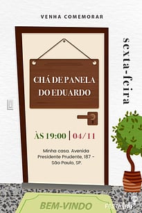 Convite Porta Aberta grátis para editar