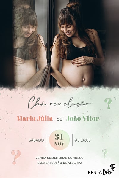 Modelo de Convite de Cha revelacao - Bastao de Fumaca Candy Convite Bastão de Fumaça Candy grátis para editar