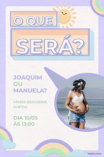 Convite O que será? Lilas grátis para editar