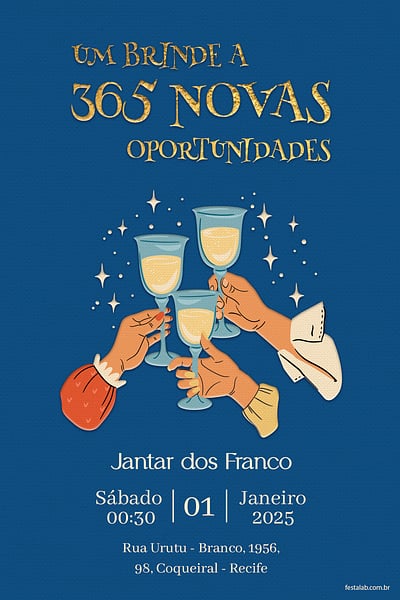 Modelo de Convite de Ocasioes especiais - 365 Oportunidades Convite 365 Oportunidades grátis para editar