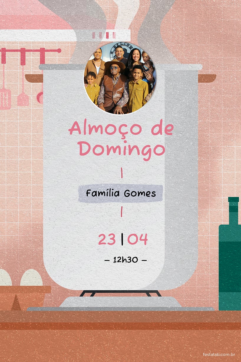 Convite Almoço grátis para editar