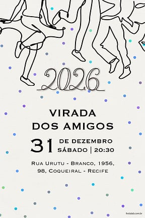 Convite de Ocasioes especiais - Ano novo dancante