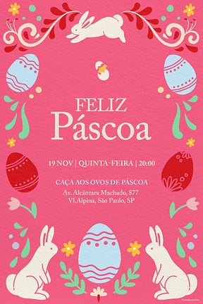 Convite de Ocasioes especiais - Arabesco de Pascoa