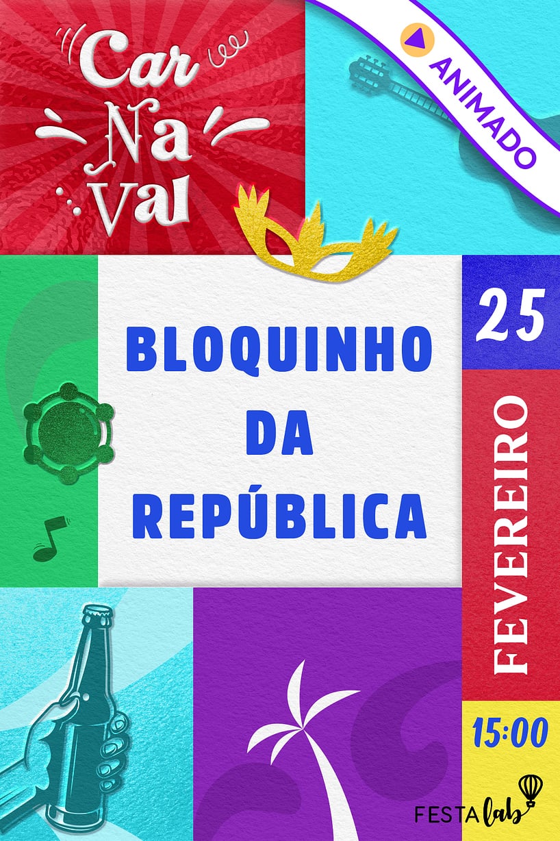 Convite de Ocasioes especiais - Bloco de Carnaval