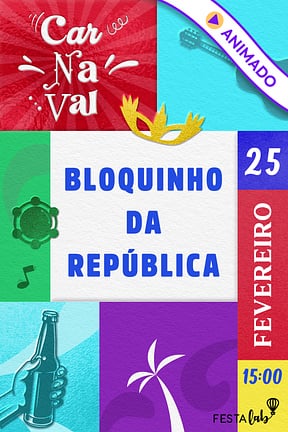 Modelo de Convite de Ocasioes especiais - Bloco de Carnaval Convite de Ocasioes especiais - Bloco de Carnaval