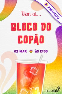 Convite Bloco do Copão grátis para editar