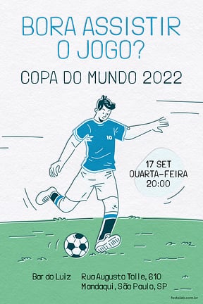 Modelo de Convite de Ocasioes especiais - Bora assistir o jogo Azul Convite de Ocasioes especiais - Bora assistir o jogo Azul