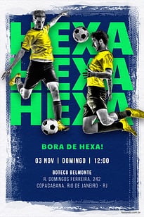 Modelo de Convite de Ocasioes especiais - Bora de Hexa Convite Bora de Hexa grátis para editar